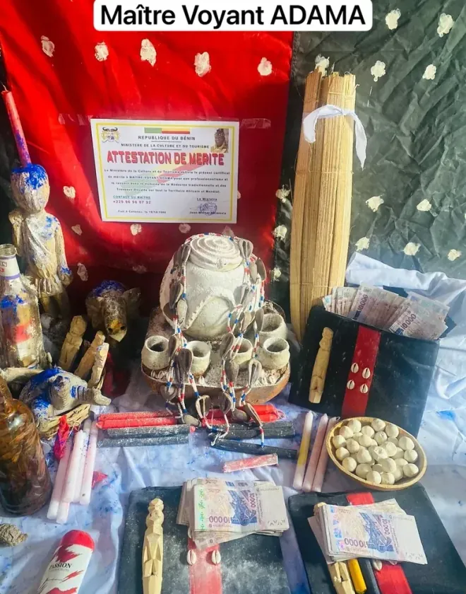 Autel et attestation de mérite du Grand Médium Voyant Africain Louis Adama